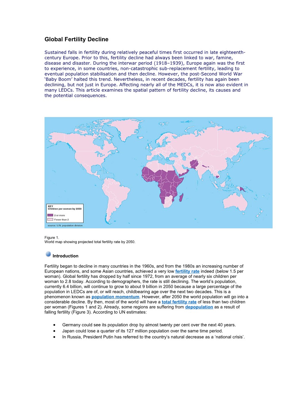 Global Fertility Decline