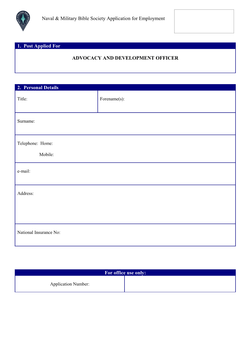 Application for Employment s133