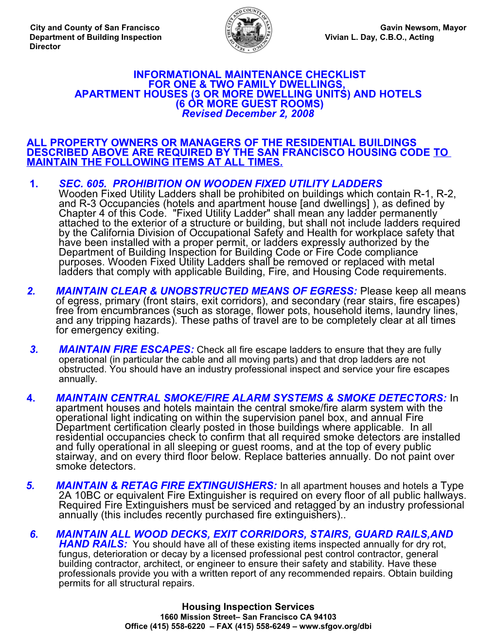 Residential Building Owner/Operator Page 4 of 4