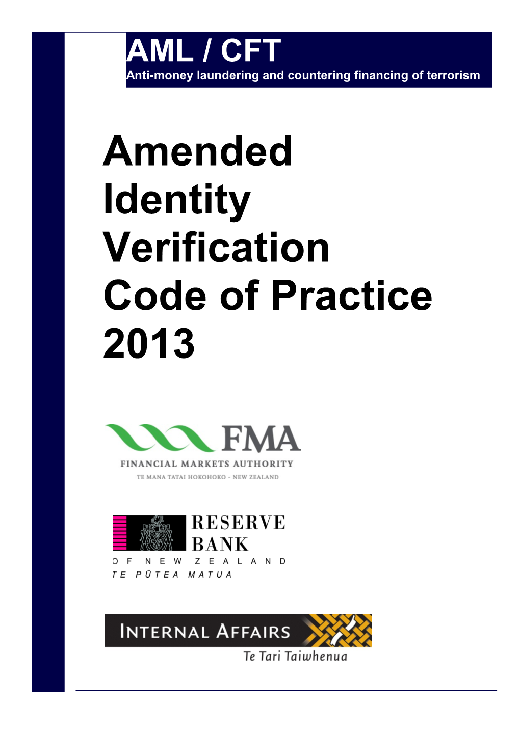 Amended Identity Verification Code of Practice 2013