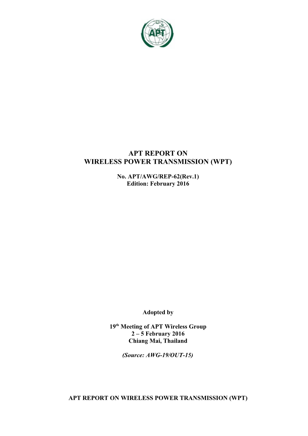 Wireless Power Transmission (Wpt)