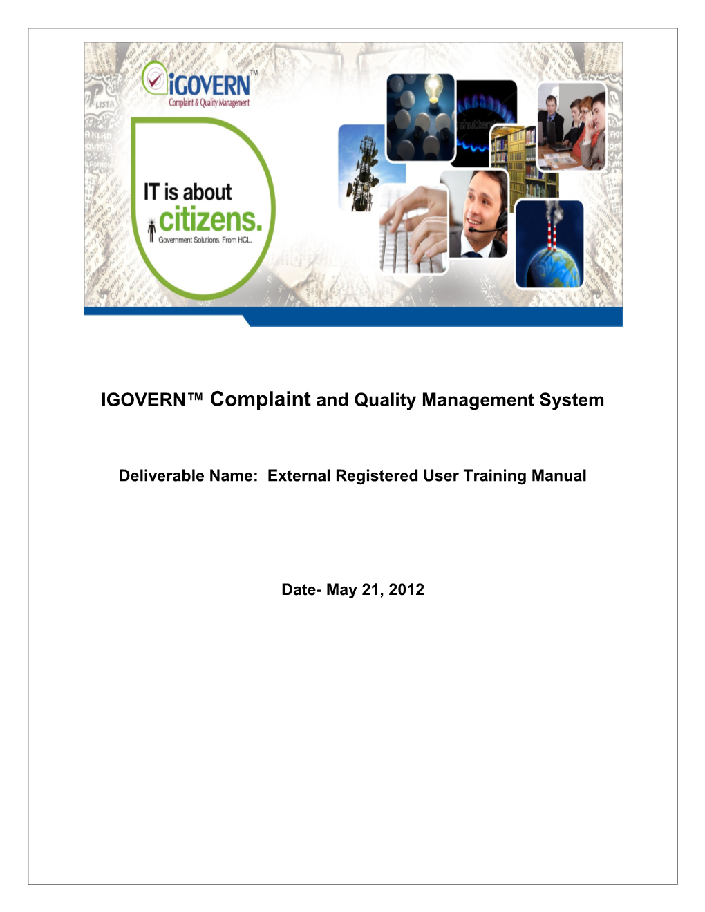 IGOVERN Complaint and Quality Management System