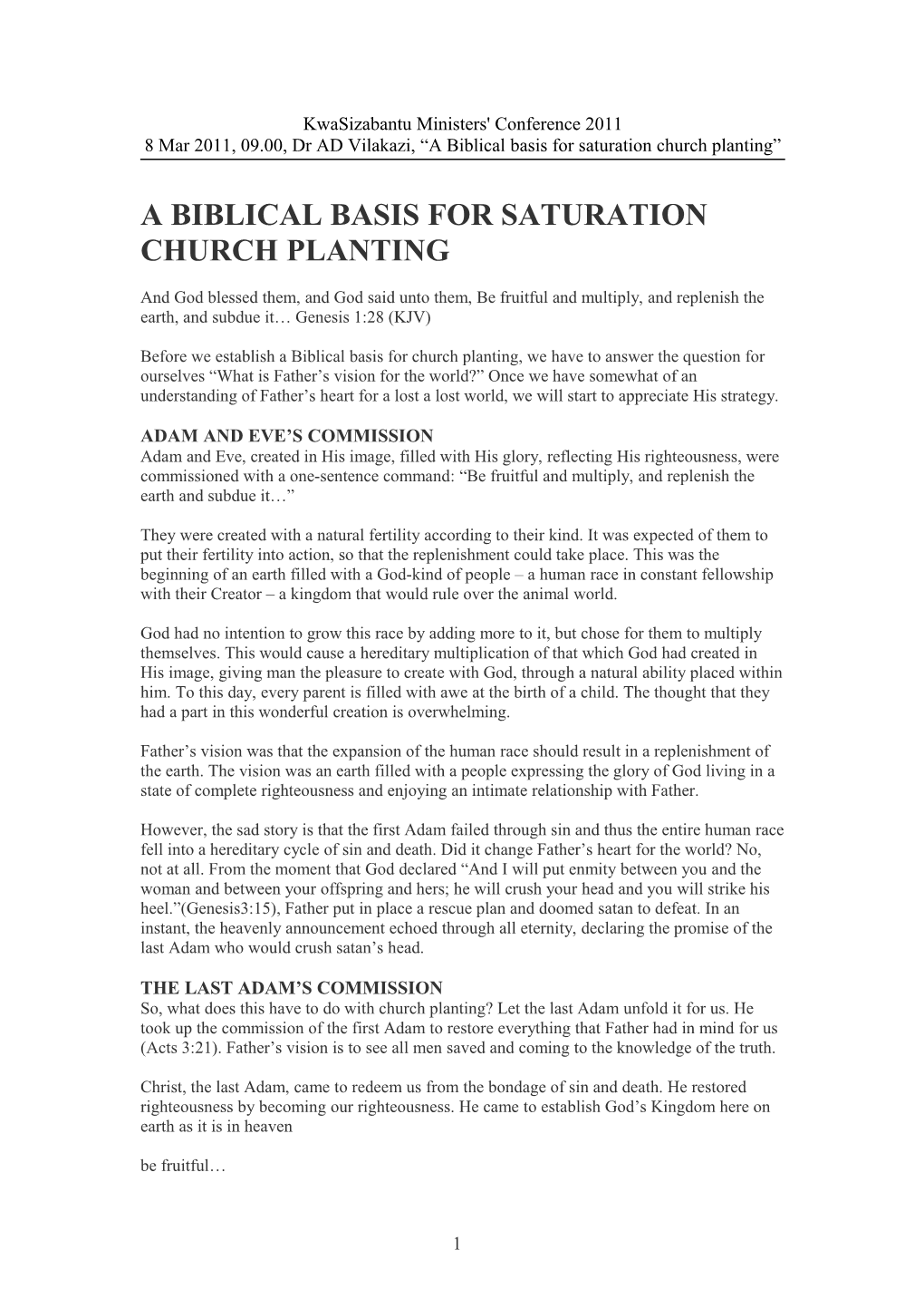 A Biblical Basis for Saturation Church Planting