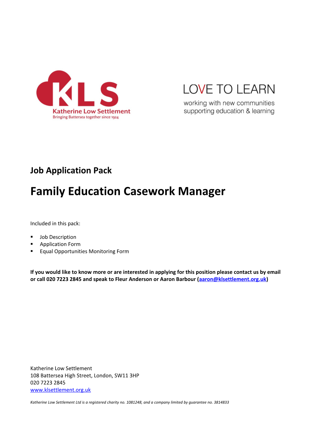 Family Education Casework Manager