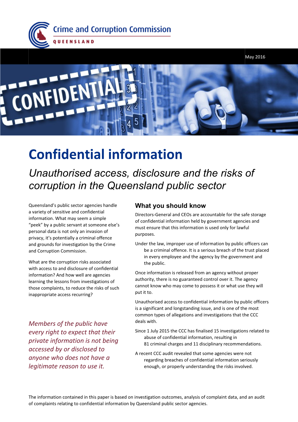 Confidential Information Paper