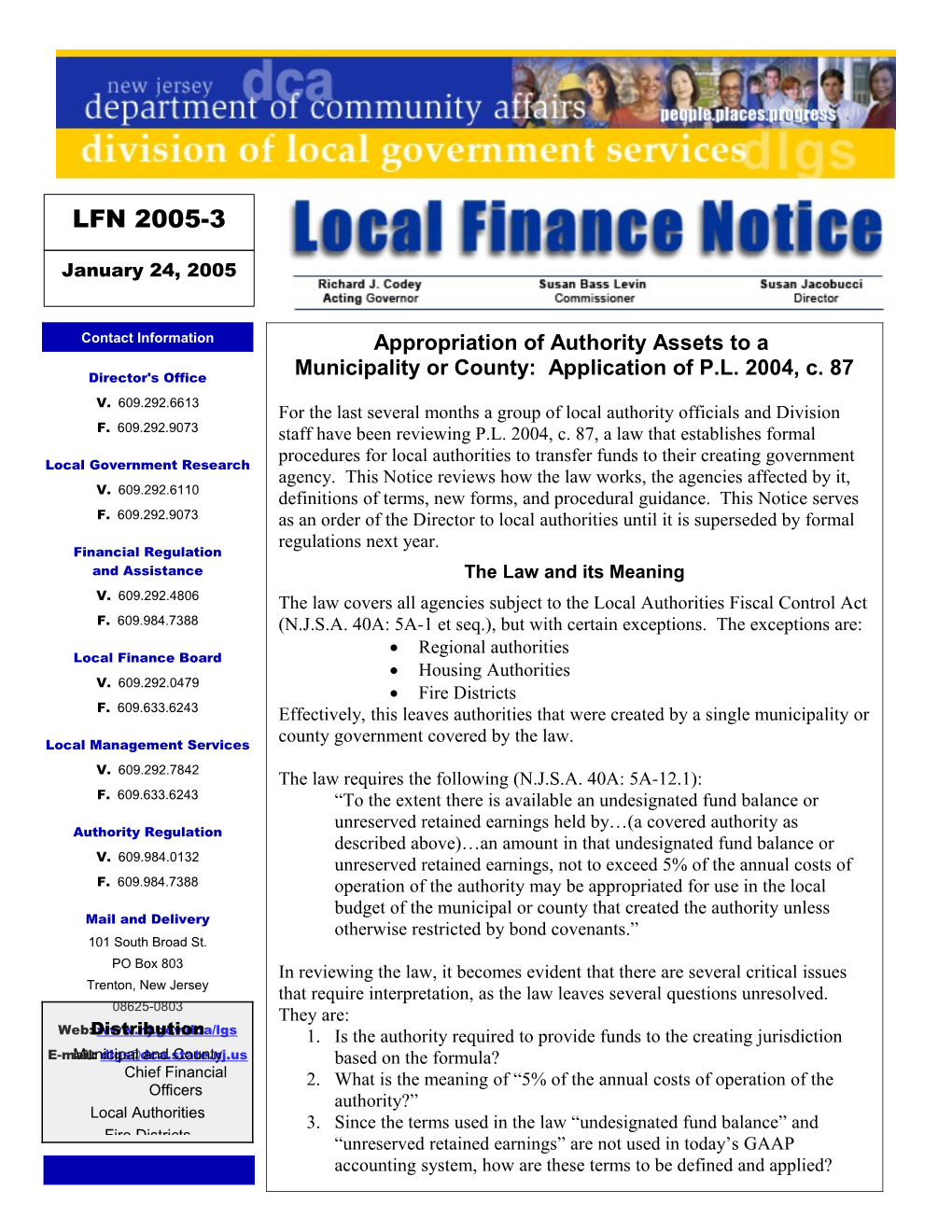 Local Finance Notice 2005-3 January 24, 2005 Page 4