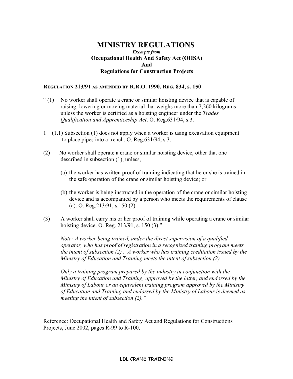 Regulations for Construction, Continued