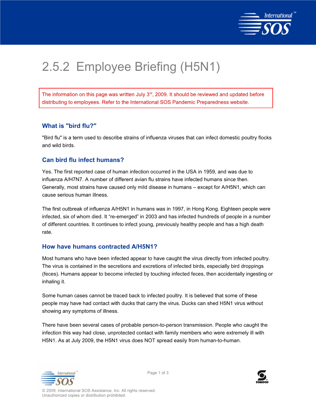 2.5.1 TOOL Employee Breifing (H5N1)