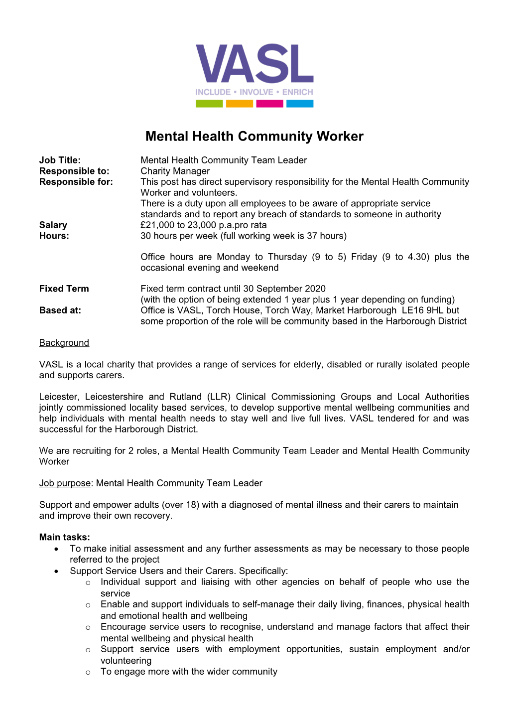 Mental Health Community Worker