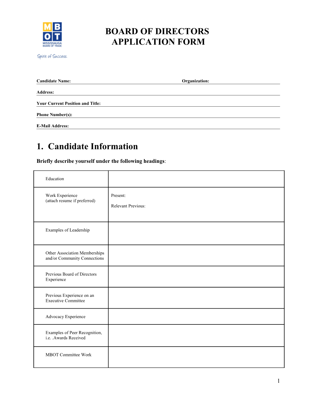 Application Form s57