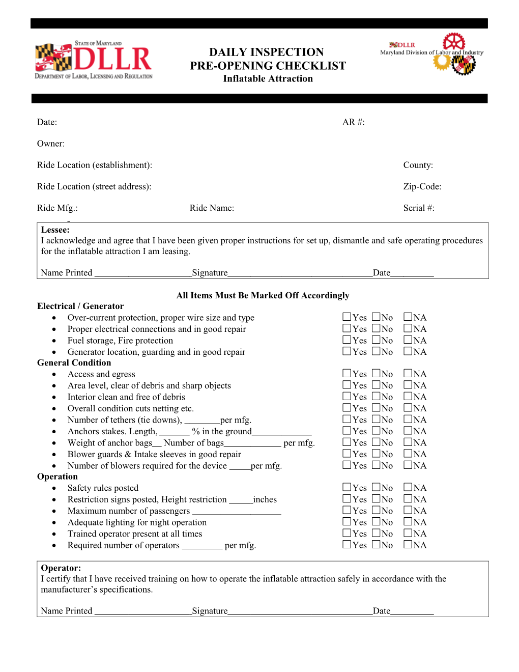 Department of Labor, Licensing and Regulation