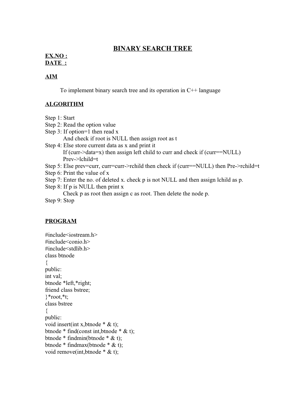 Binary Search Tree