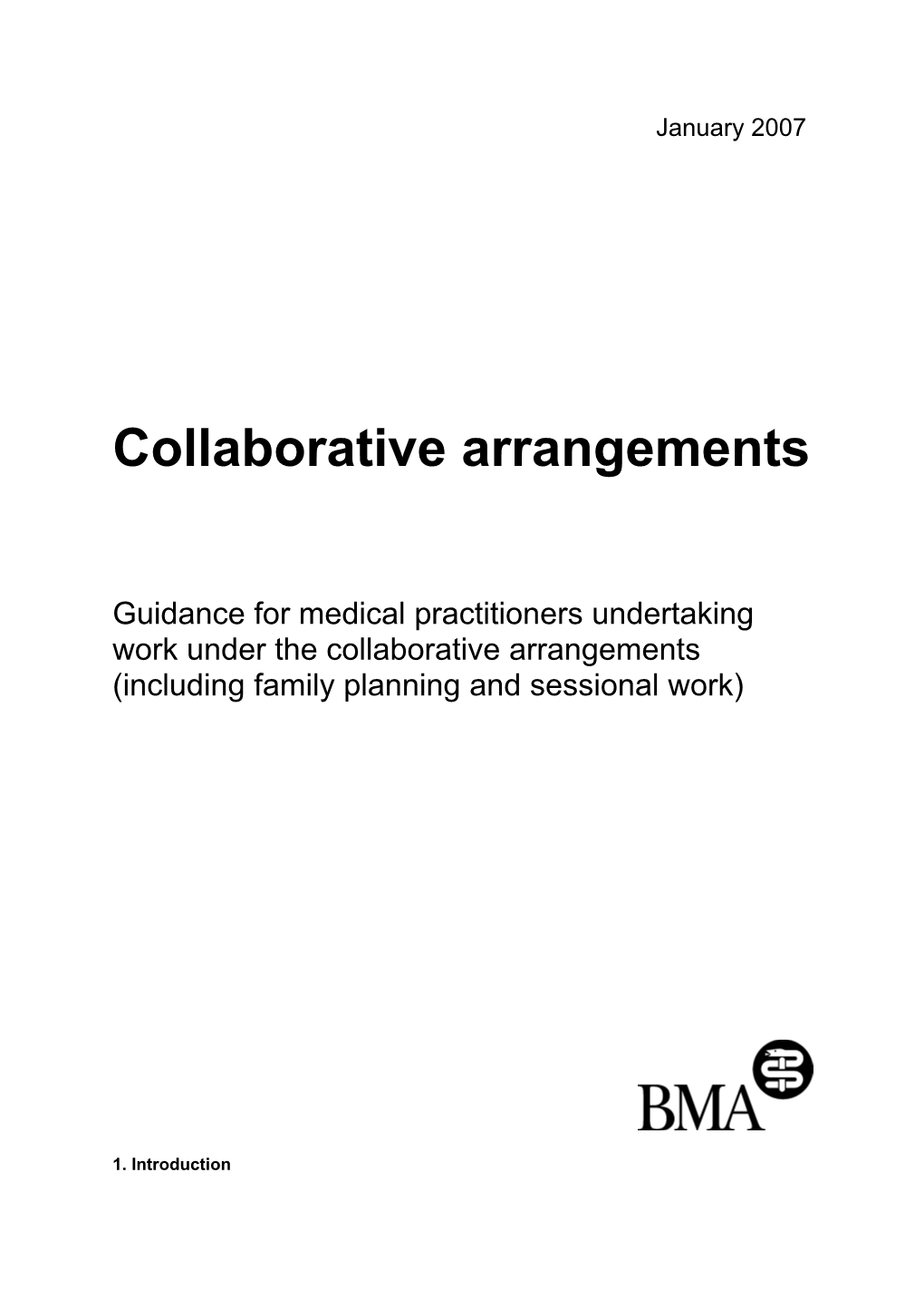 Guidance Note on Collaborative Arrangements