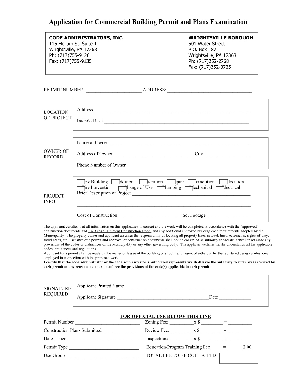 Building Permit Application Page 4