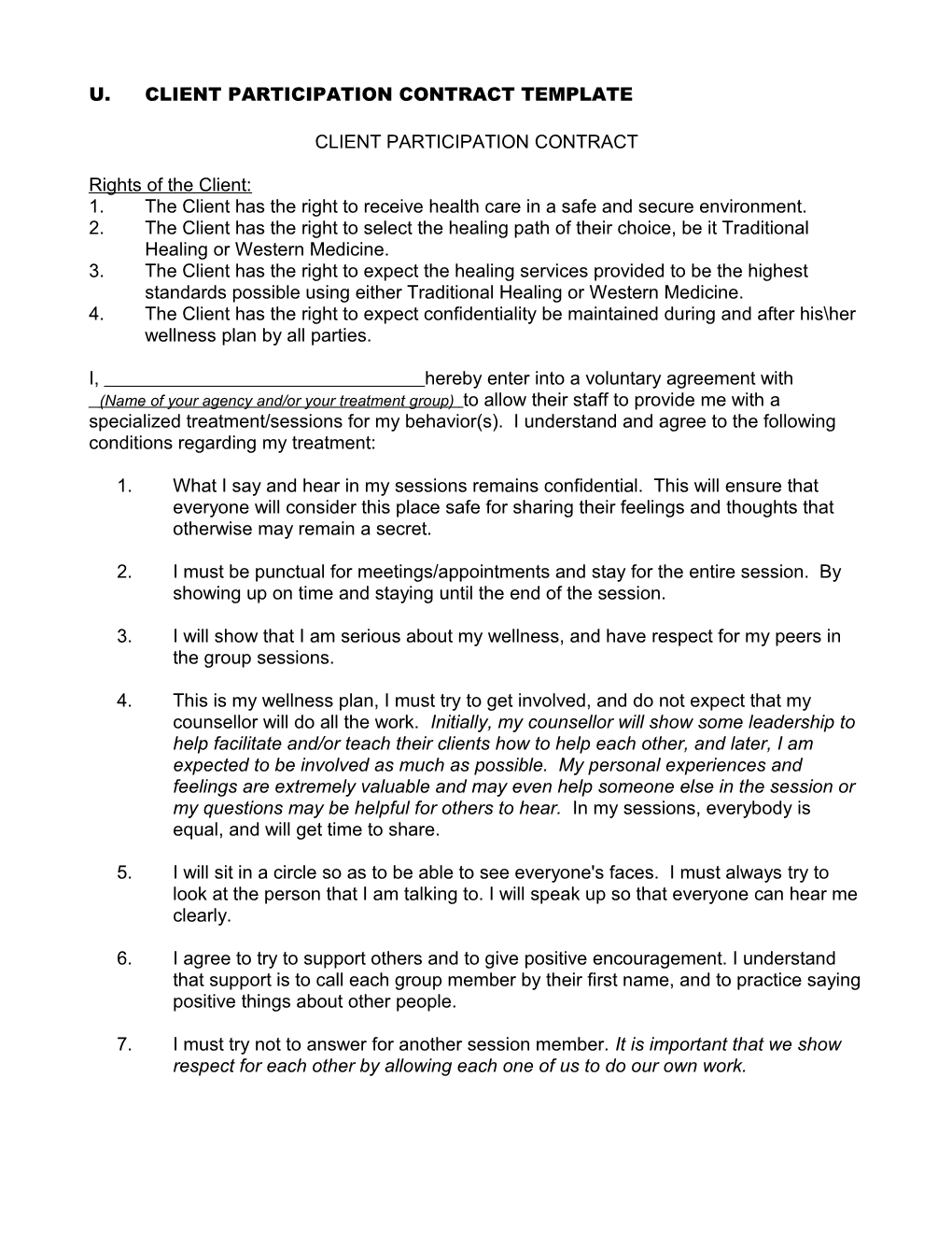 CONSENT to WELLNESS PLAN CONTRACT