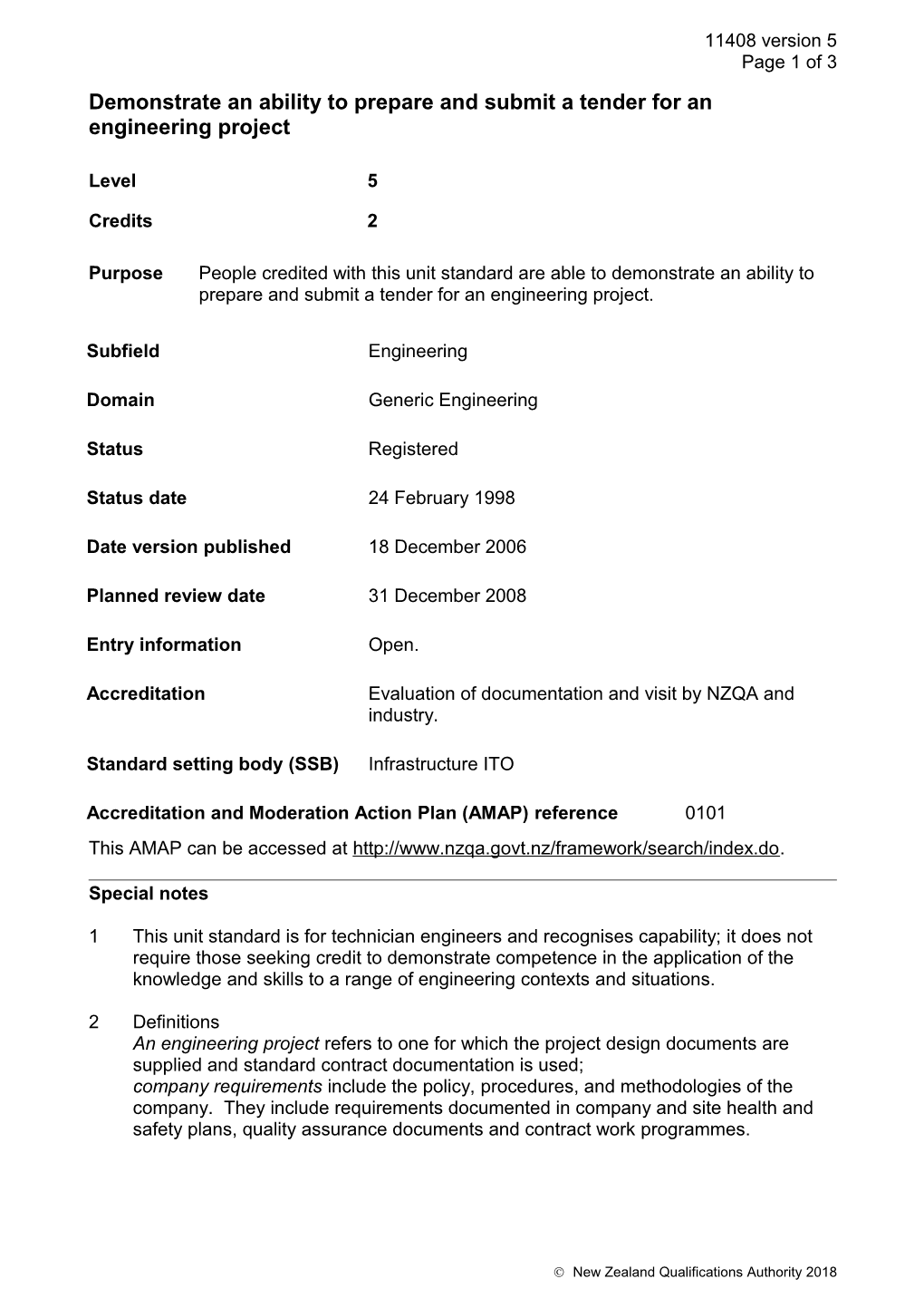 11408 Demonstrate an Ability to Prepare and Submit a Tender for an Engineering Project