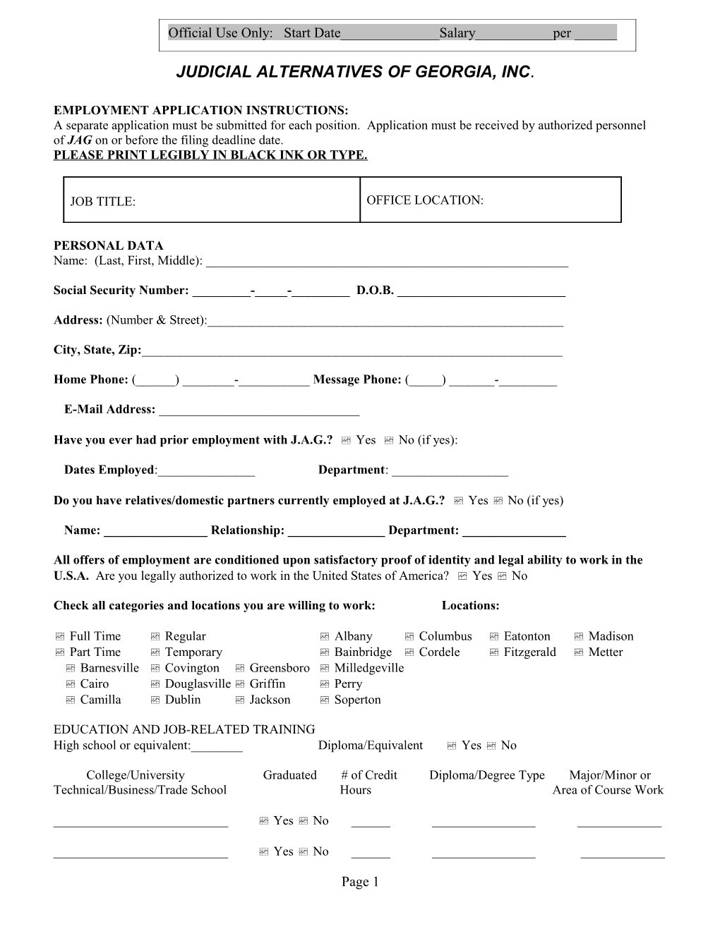 Employment Application Instructions s1