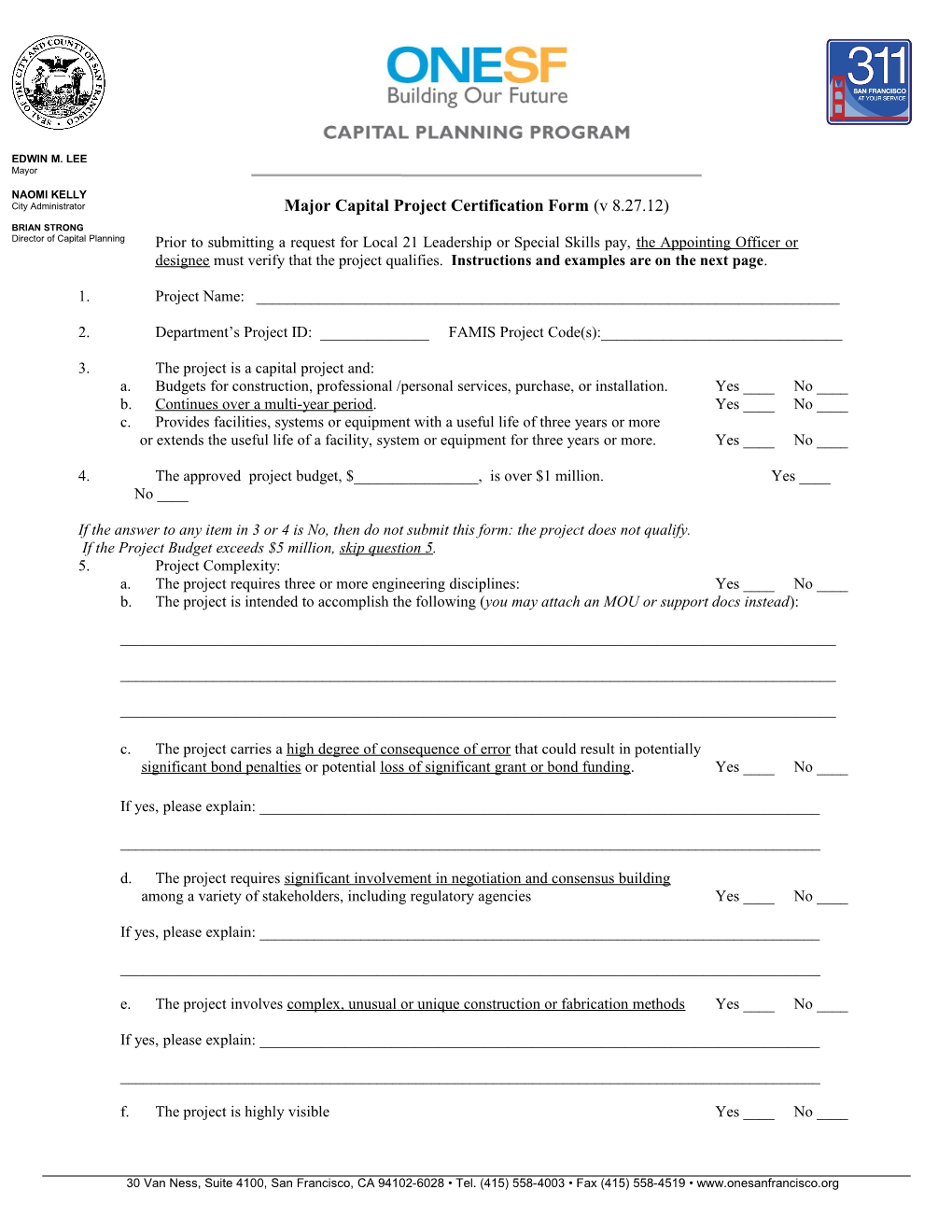 Major Capital Project Certification Form (V 8.27.12)
