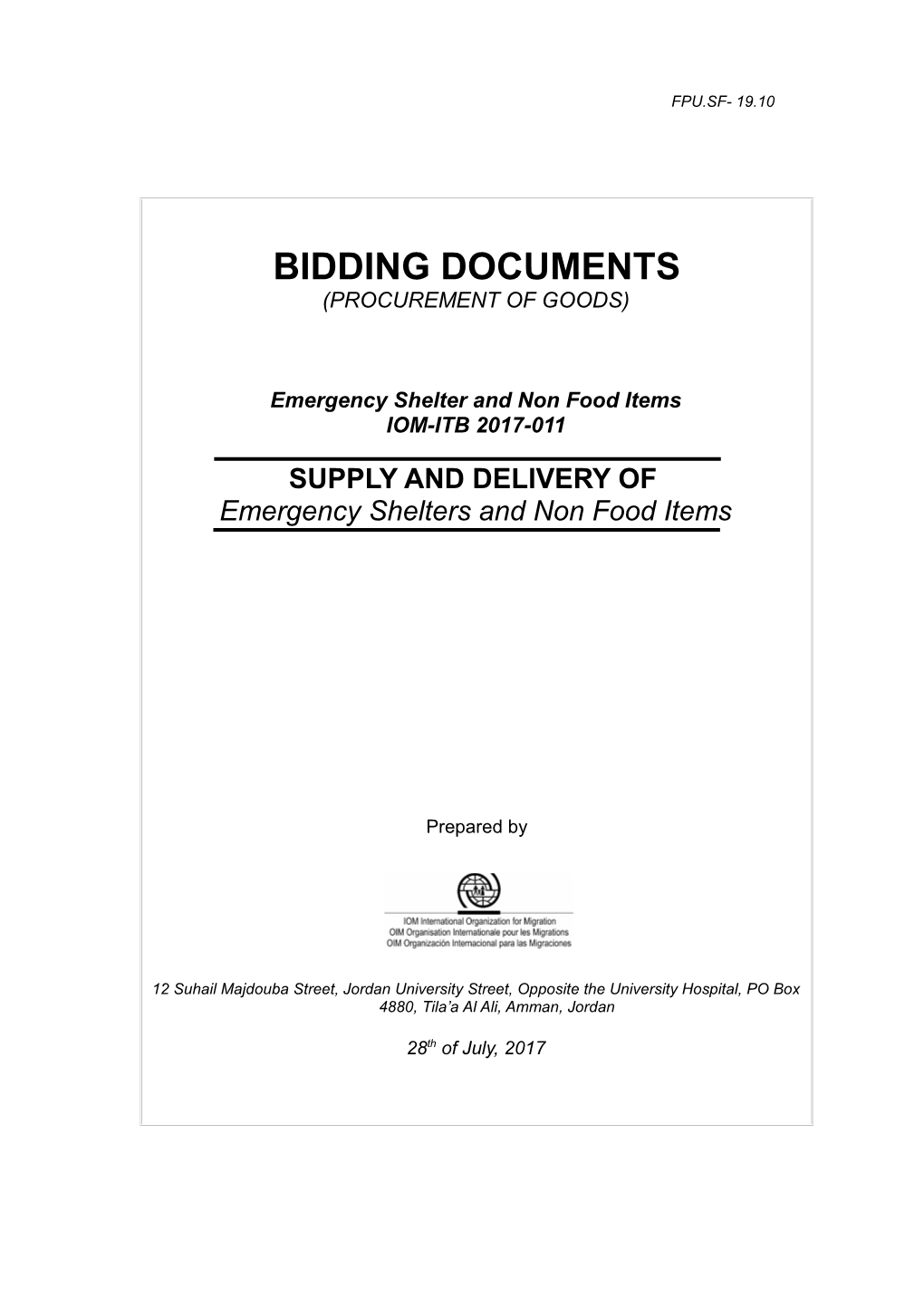 19 10 Bidding Document for Goods (BDG)-Updated July 2012