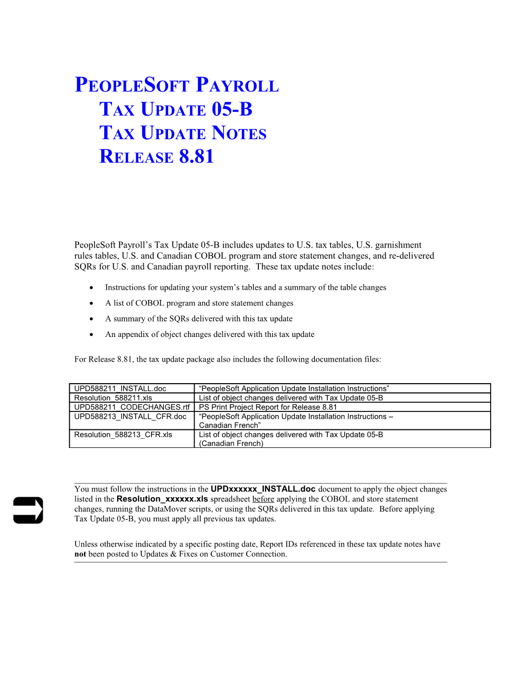 Peoplesoft Payroll Tax Update 05-B