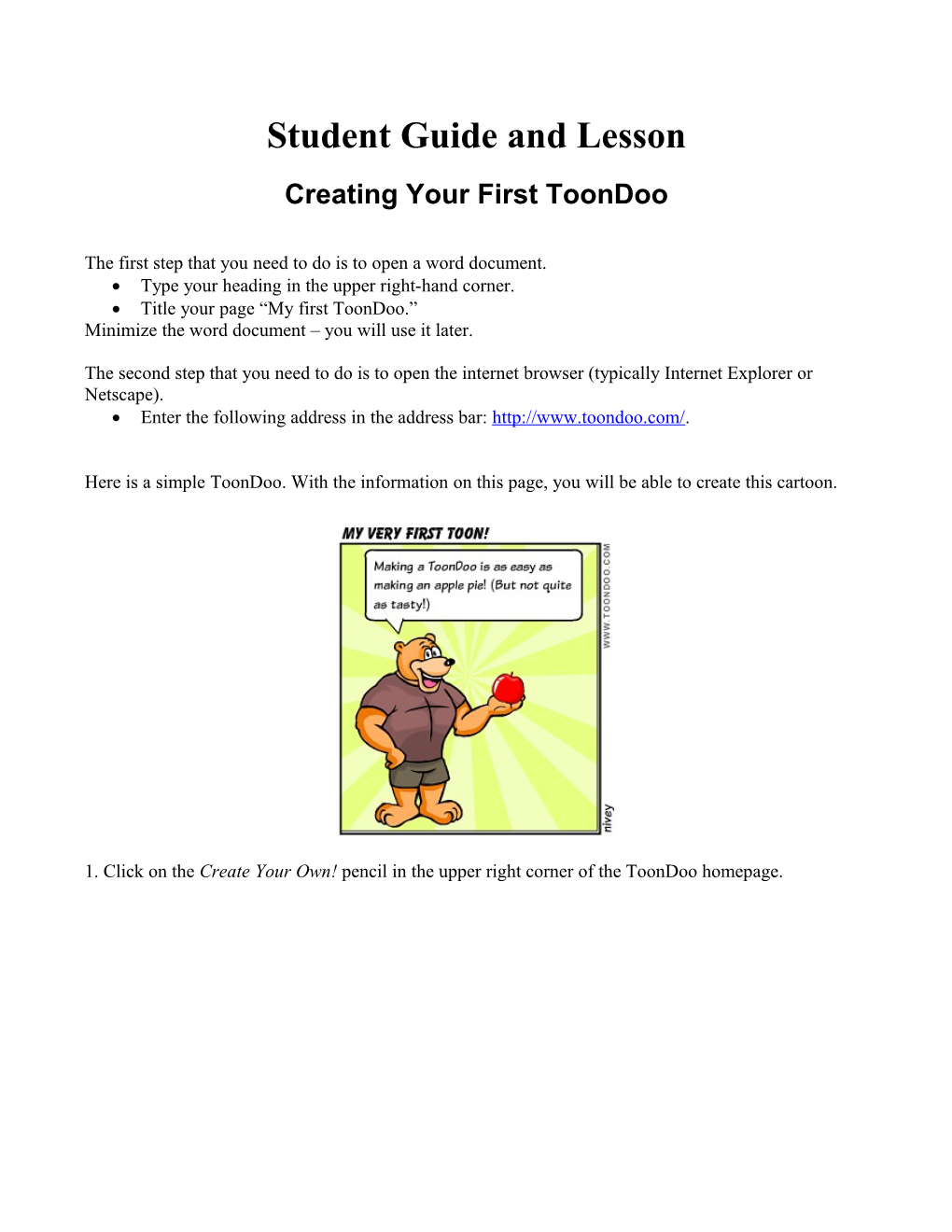 Creating Your First Toondoo