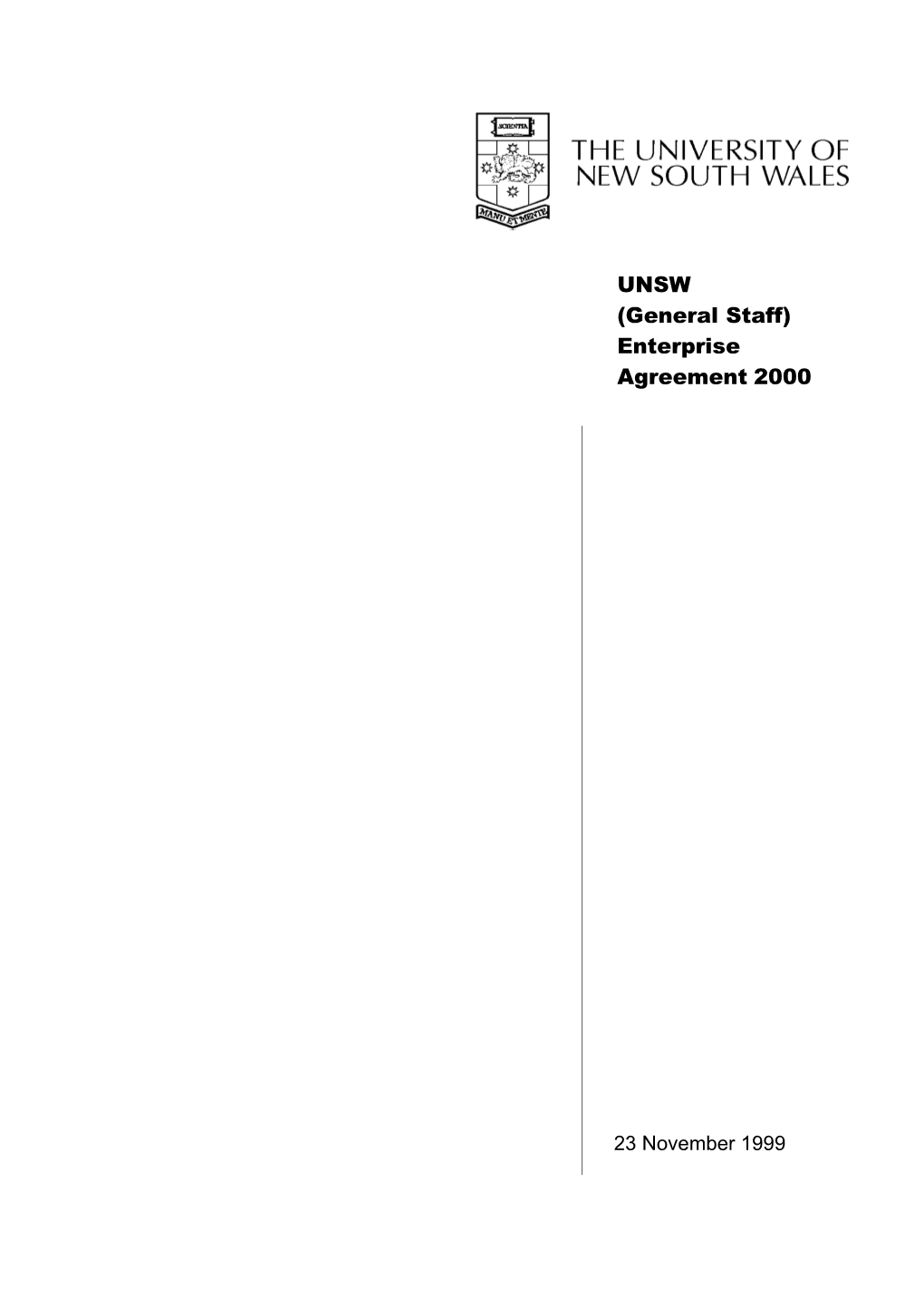 (General Staff) Enterprise Agreement 2000