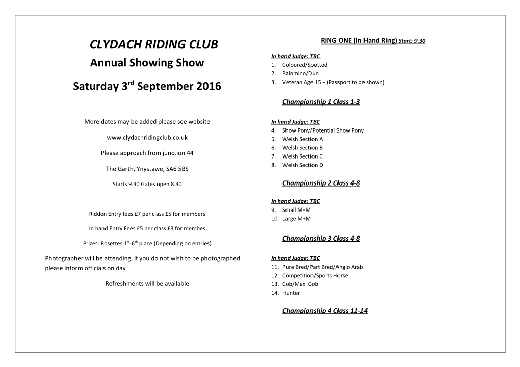 Clydach Riding Club