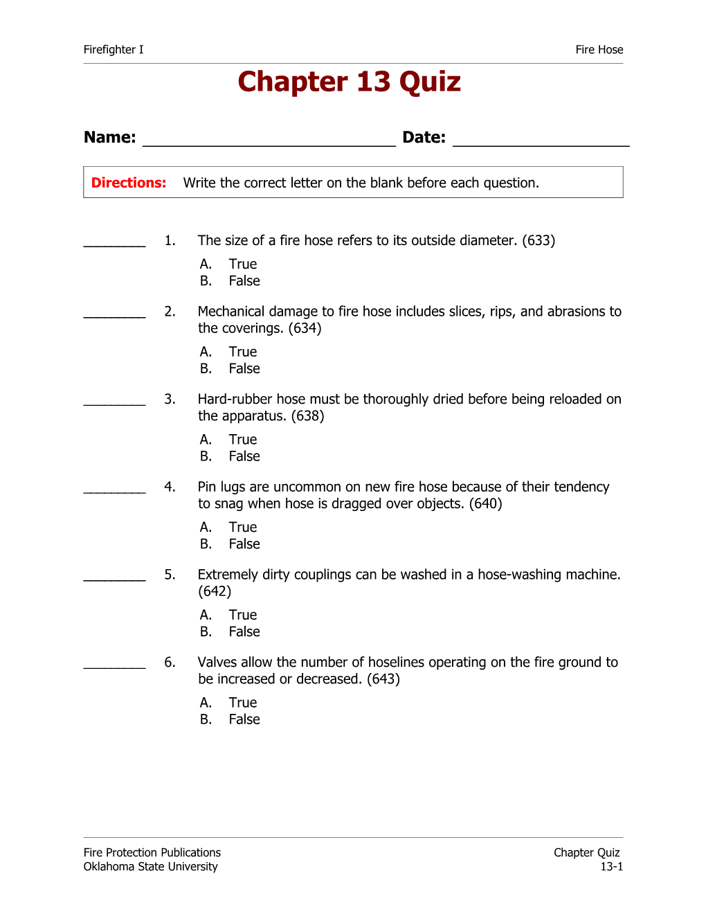 Directions: Write the Correct Letter on the Blank Before Each Question