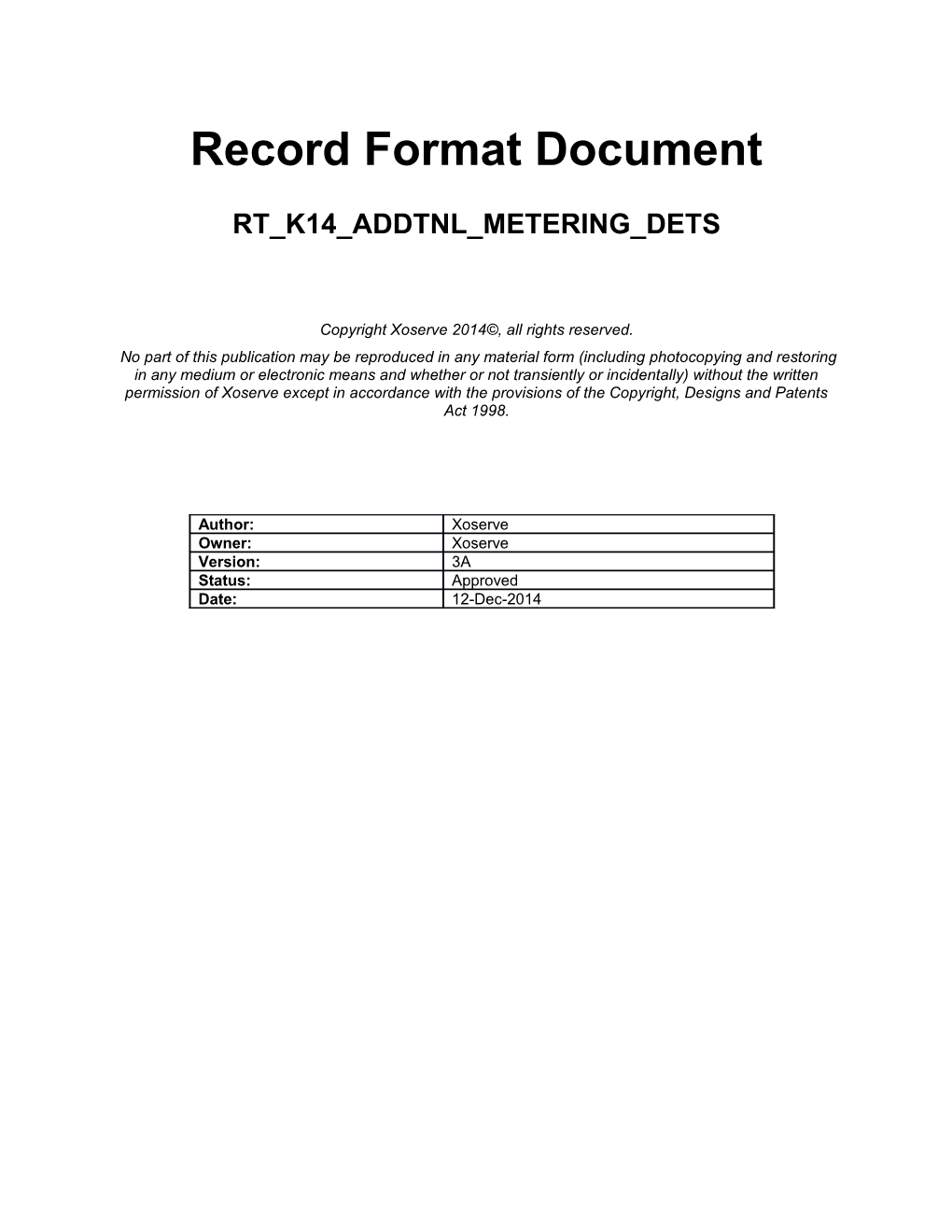 Record Format Document