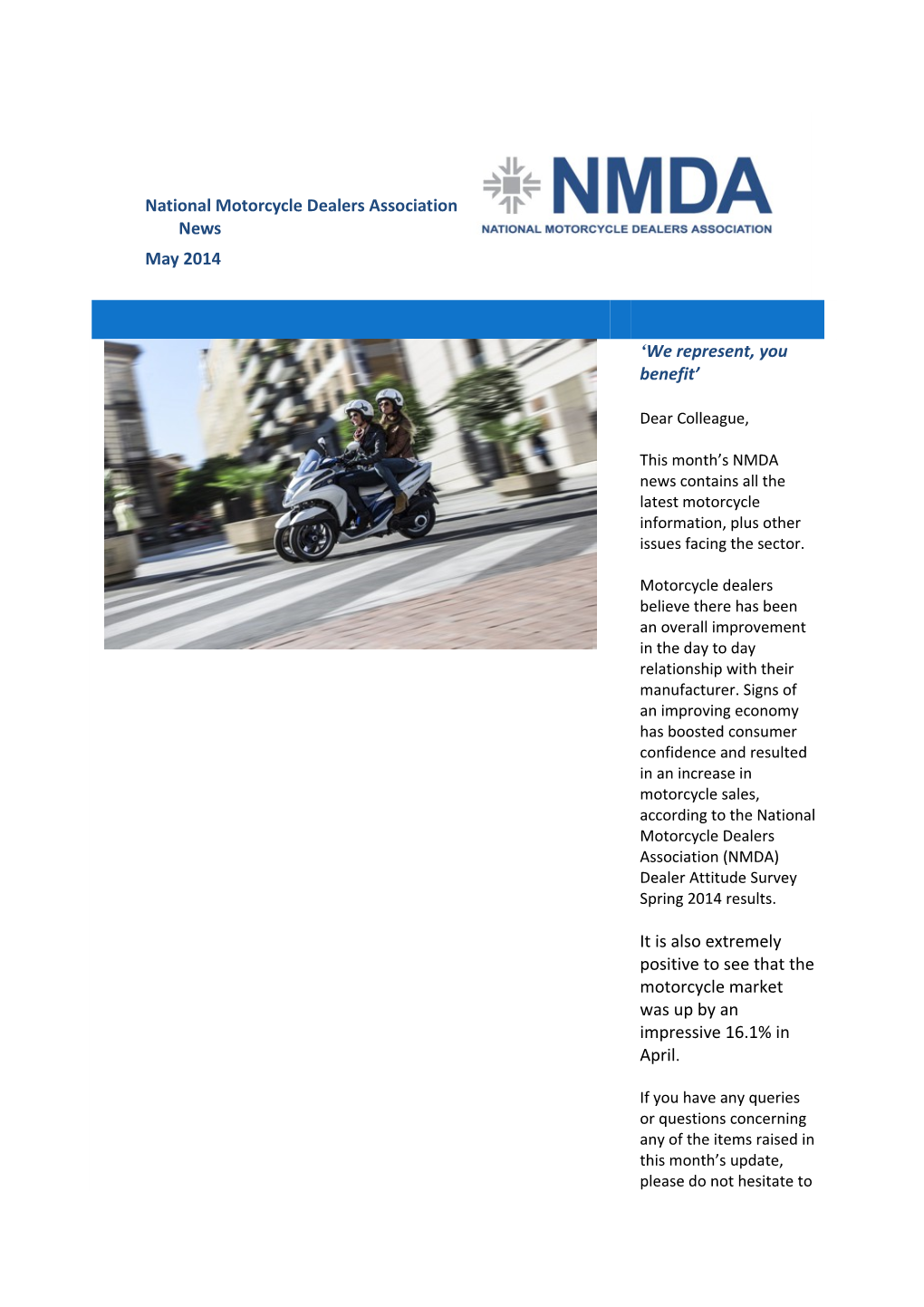 National Motorcycle Dealers Association News
