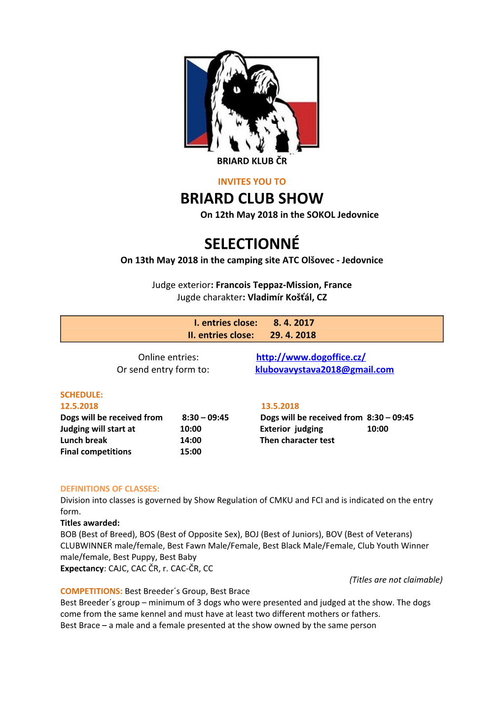 Briard Club Show