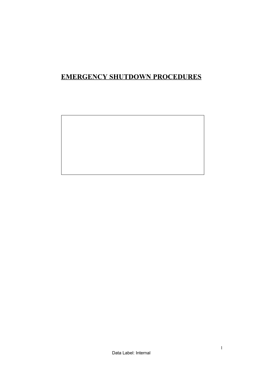 Emergency Shutdown Procedures