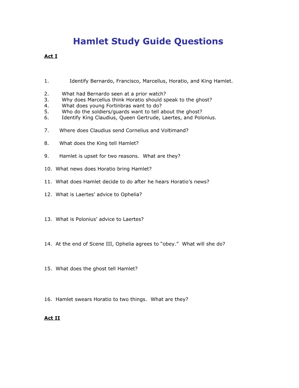 Hamlet Study Guide Questions s1