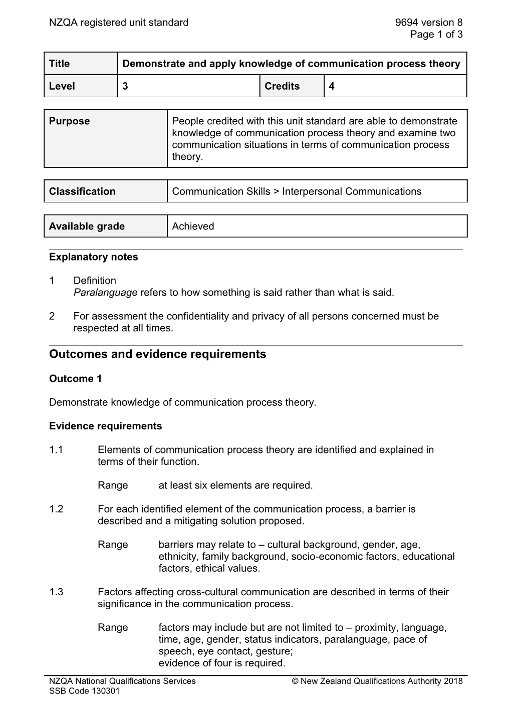 9694 Demonstrate and Apply Knowledge of Communication Process Theory