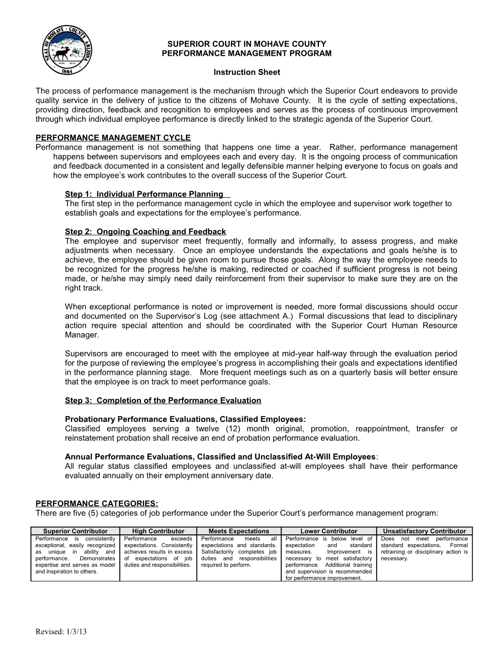 Mohave County Performance Management Program