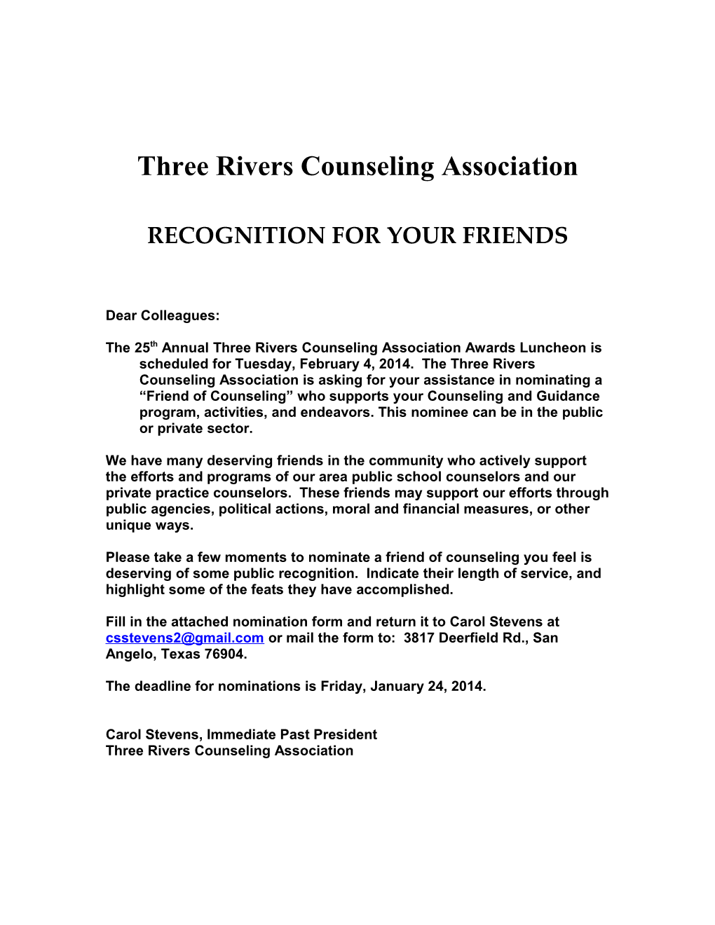 Three Rivers Counseling Association