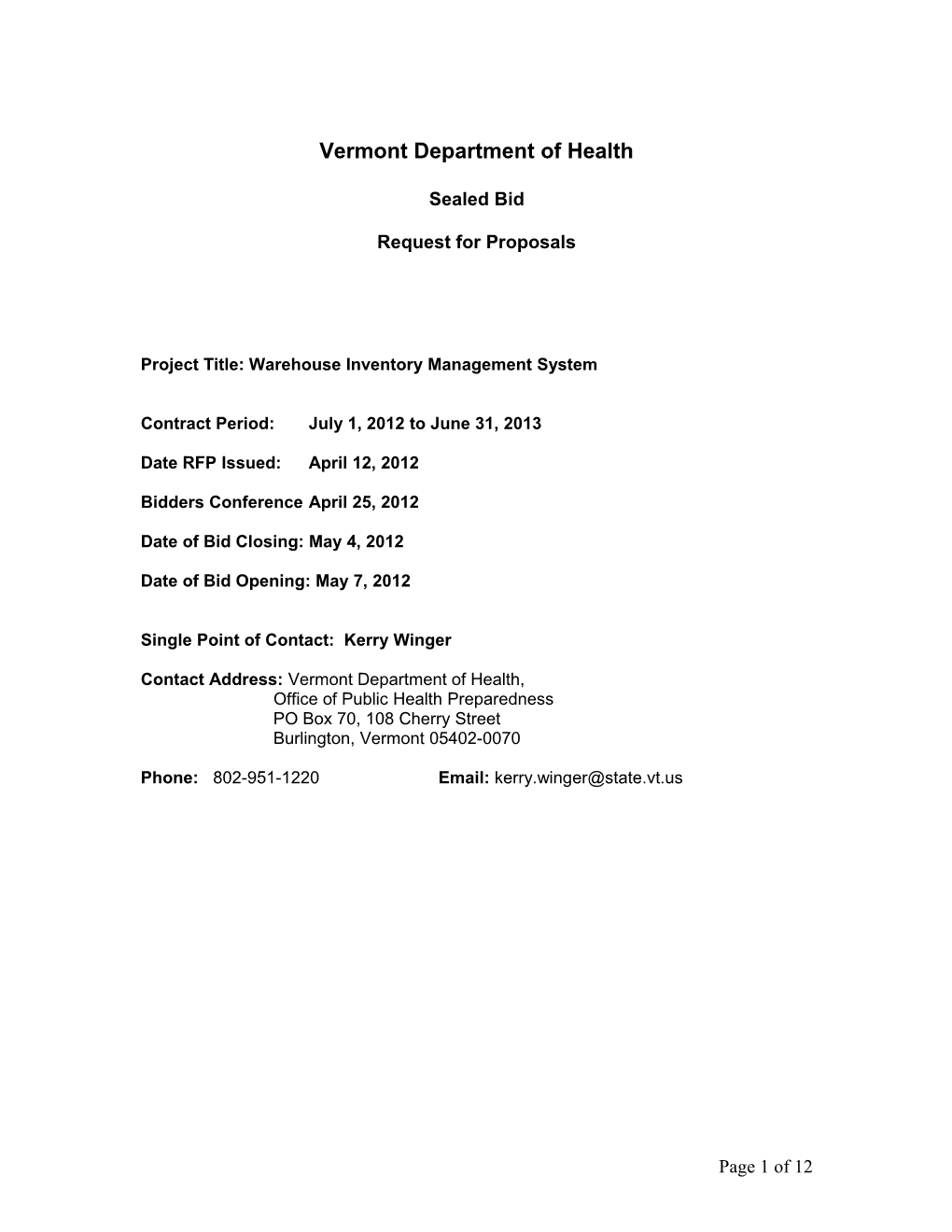 Vermont Department of Health s1