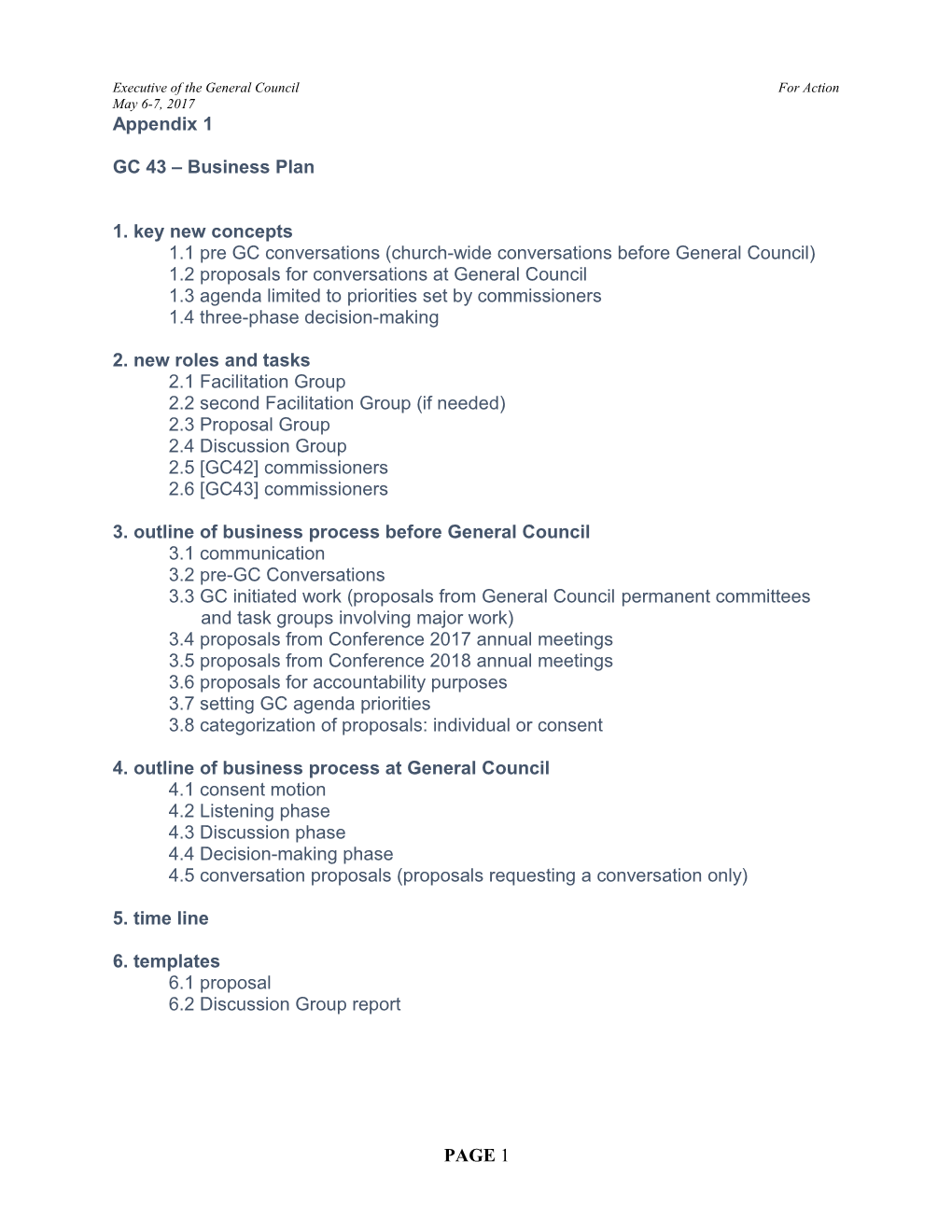 GC 43 Business Plan