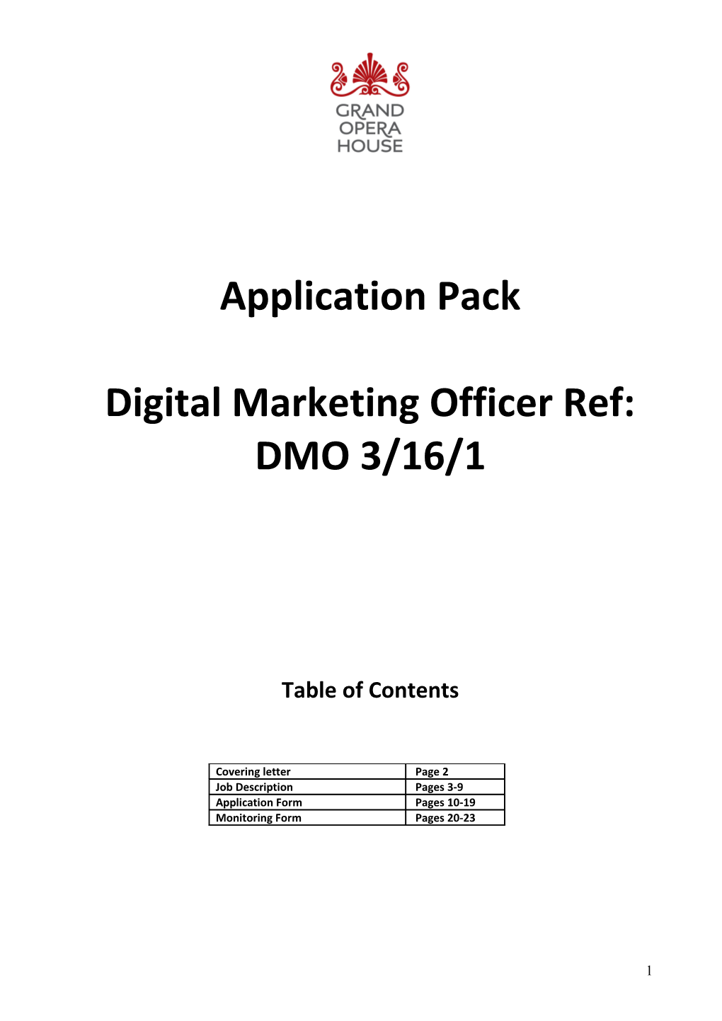 Digital Marketing Officer Ref: DMO 3/16/1
