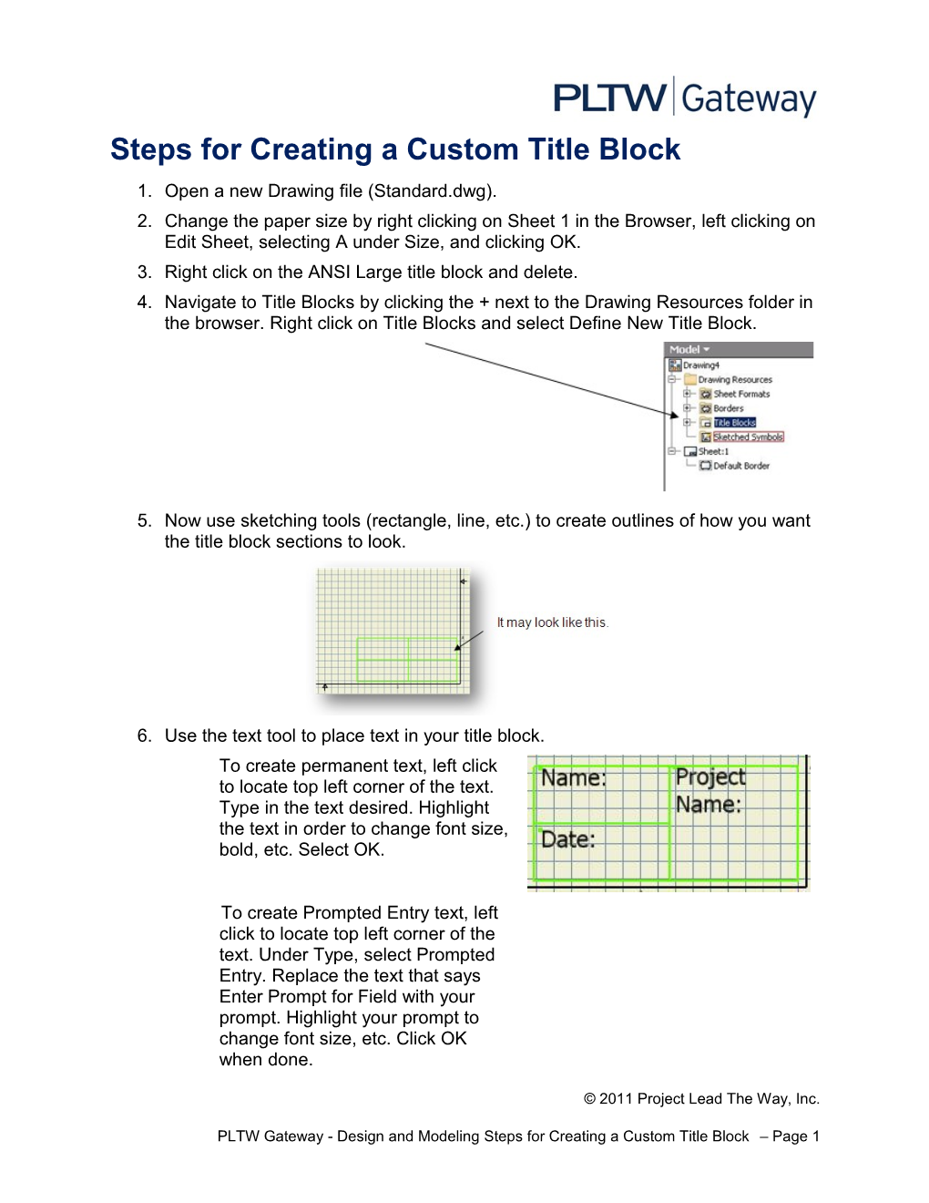 Steps for Creating a Custom Title Block