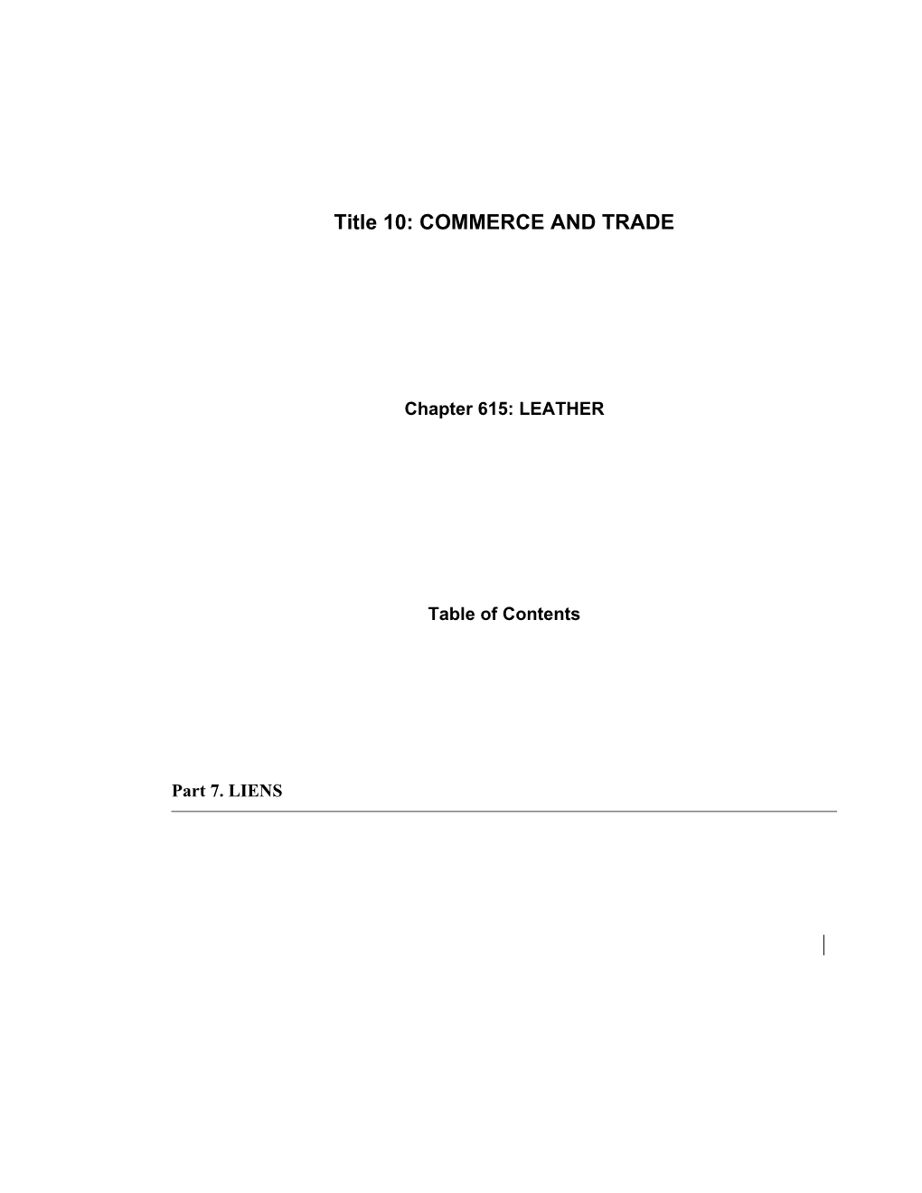 Title 10: COMMERCE and TRADE s1