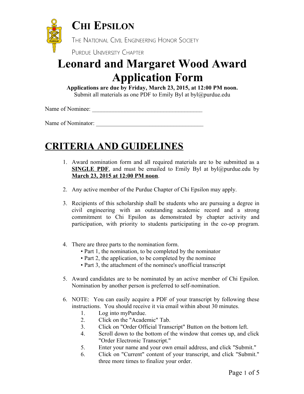 Wood Award Nomination
