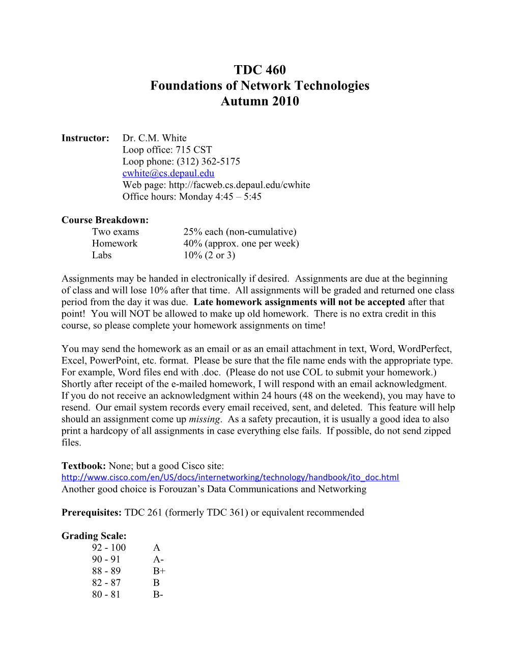 Foundations of Network Technologies