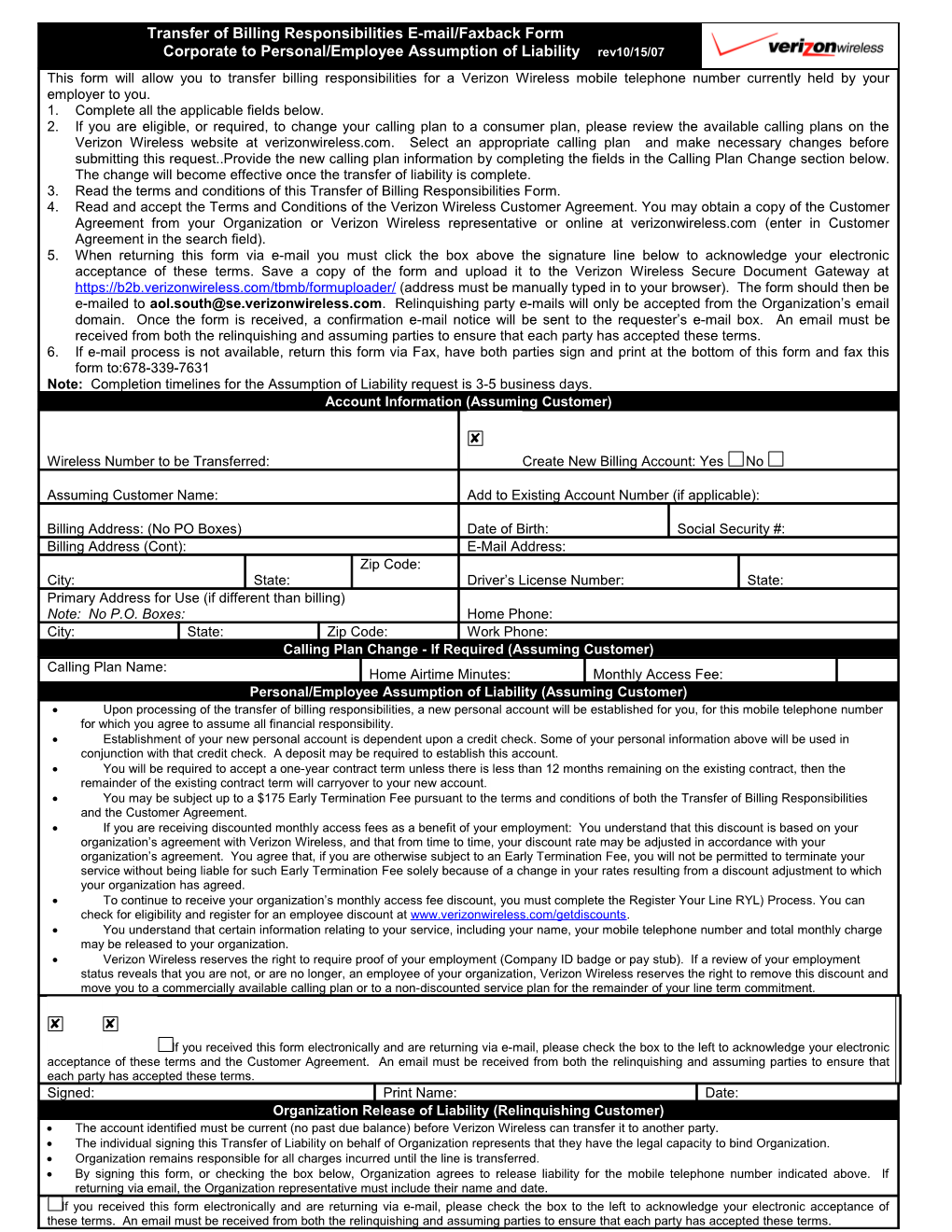 Assignment of Liability Agreement