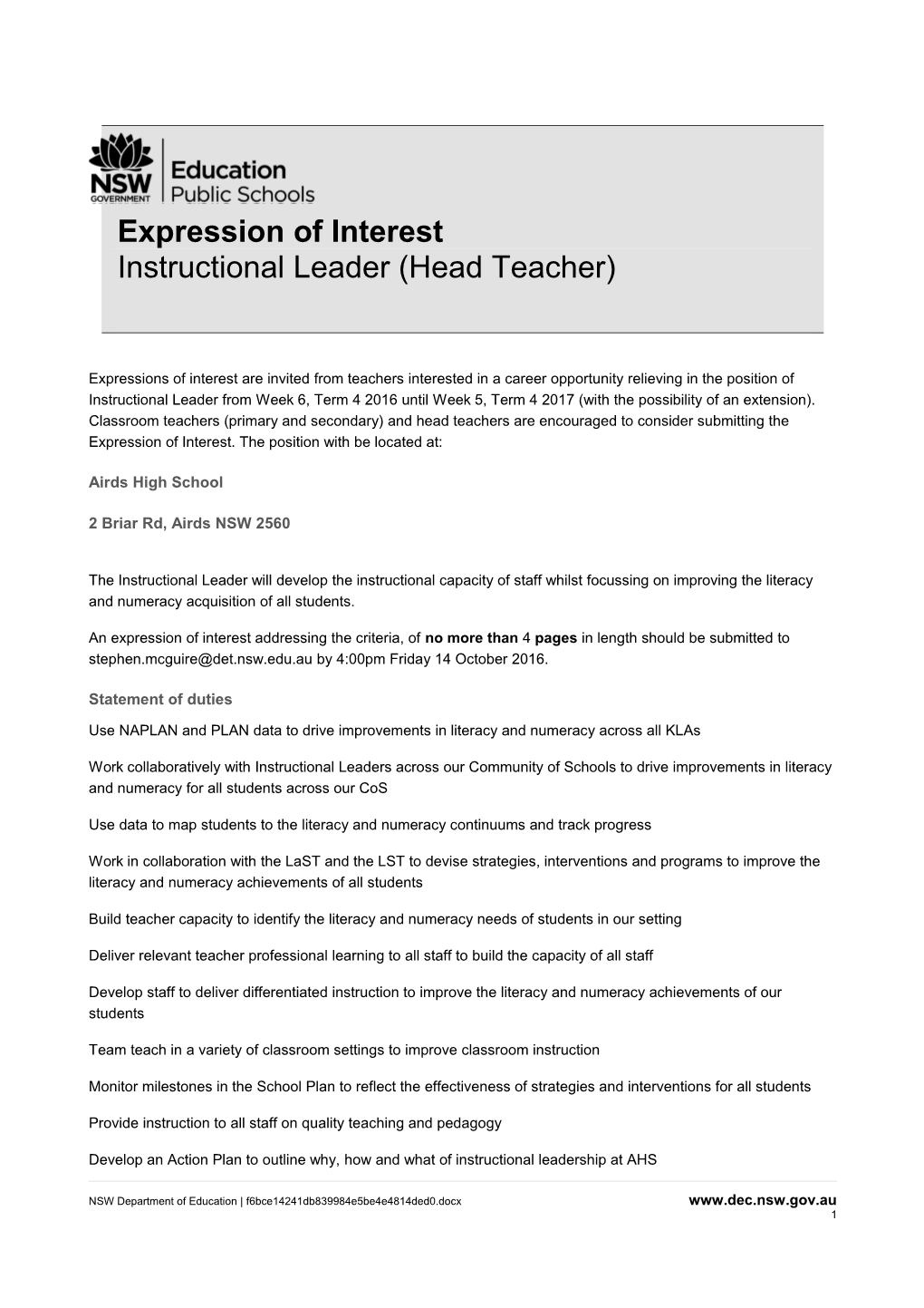Expression of Interest s4