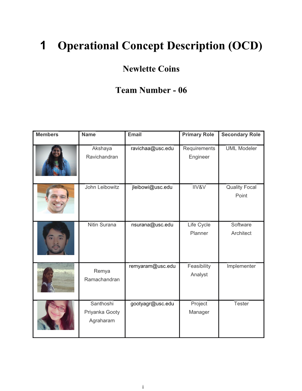 Operational Concept Description (OCD) Version 1.1