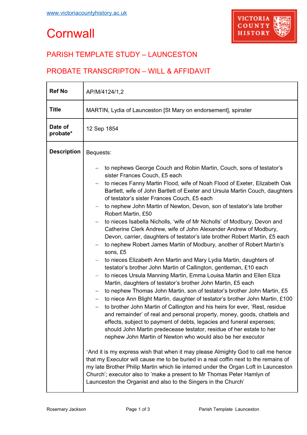 Parish Template Study Launceston s6