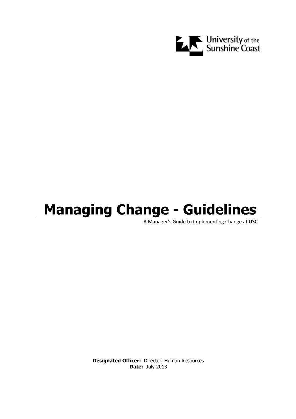 Managing Change - Guidelines