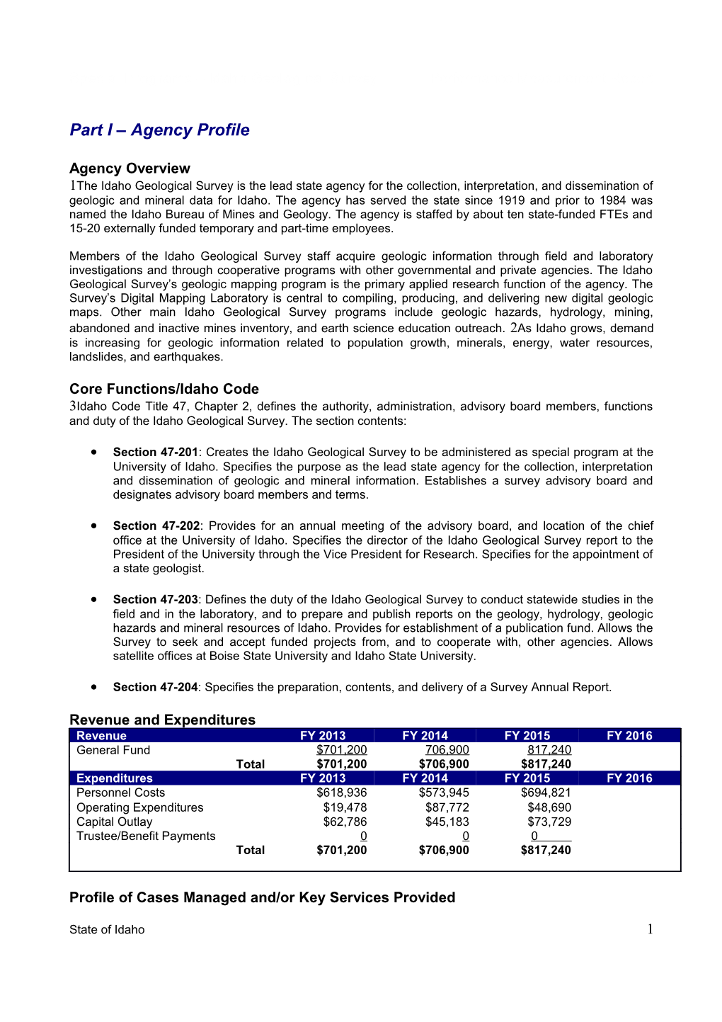 Part I Agency Profile s3