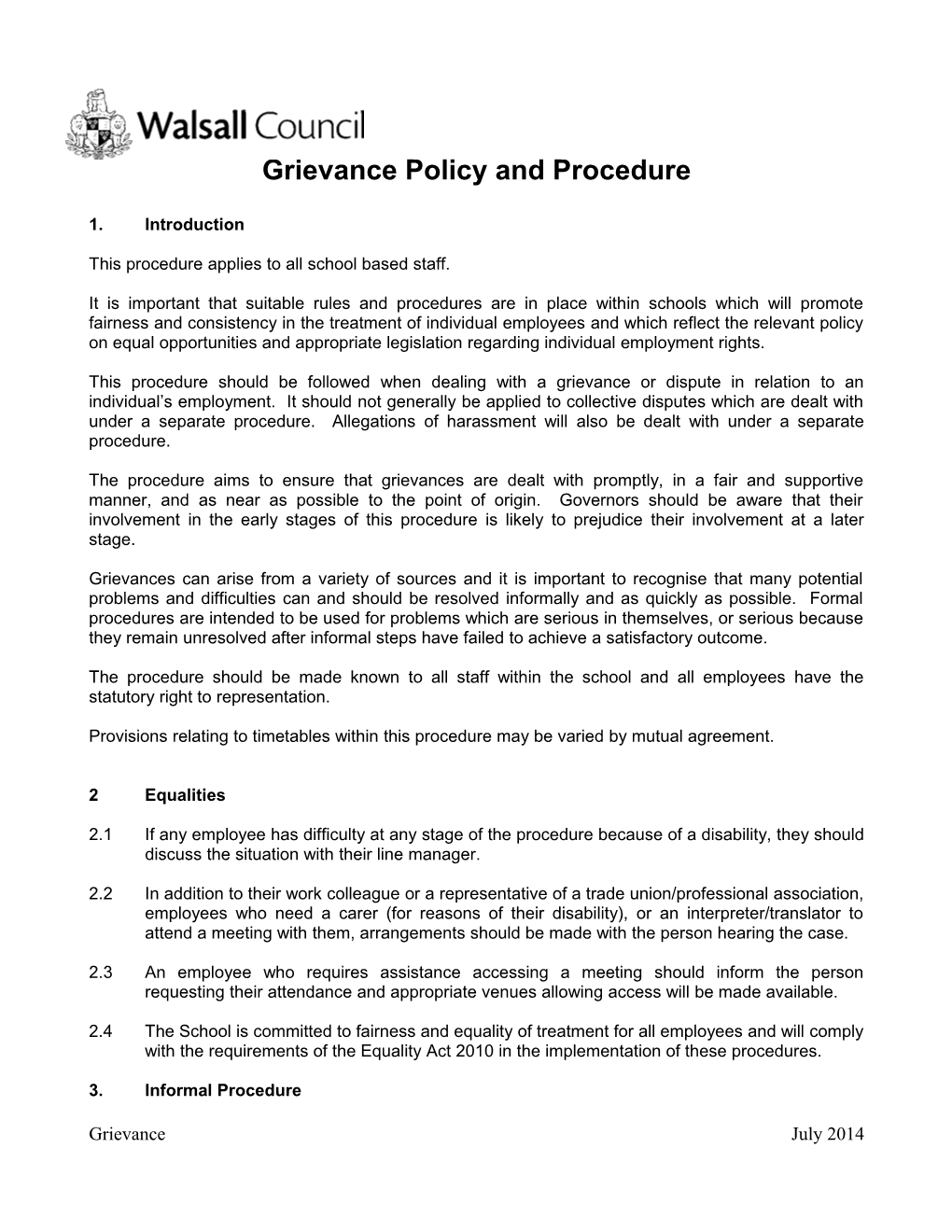 Anti-Harassment Policy and Procedure